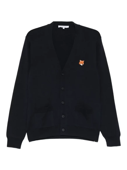 Мужской кардиган Maison Kitsuné из мериноса, темно-синий