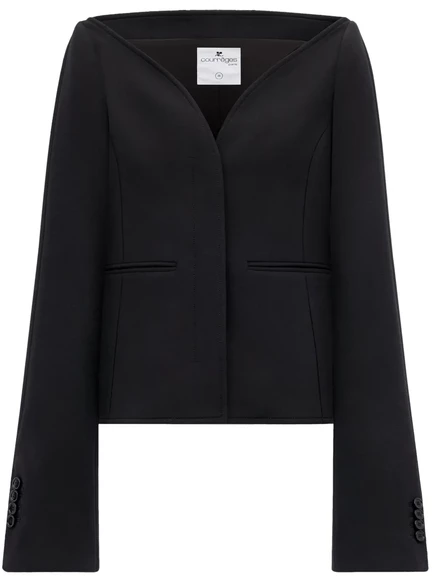 Женский пиджак courrèges ellipse heritage без воротника, черный
