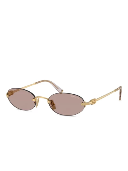 Солнцезащитные очки в овальной оправе Miu Miu Eyewear gold