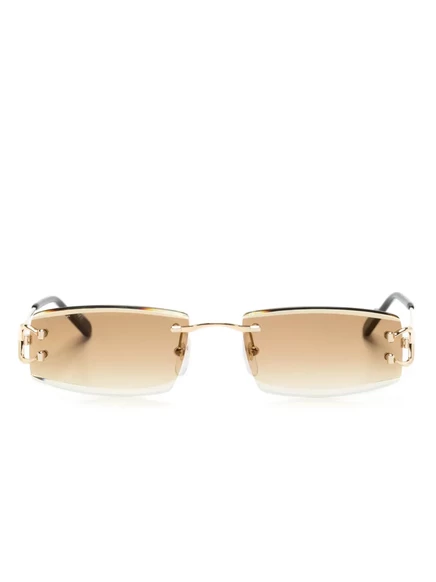 Солнцезащитные очки Cartier Eyewear прямоугольные, золотистые