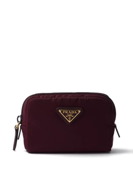 Женская косметичка Prada micro Re-Nylon, темно-красная