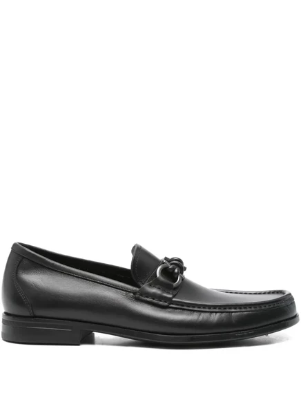 Мужские лоферы Ferragamo с металлической пряжкой, черные