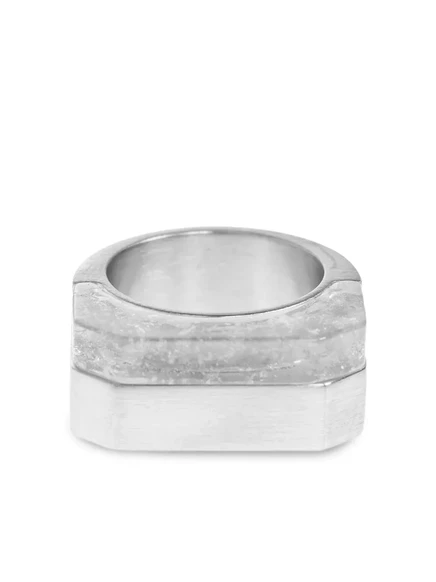 Кольцо Rick Owens Double Crystal Hollywood, серебристое