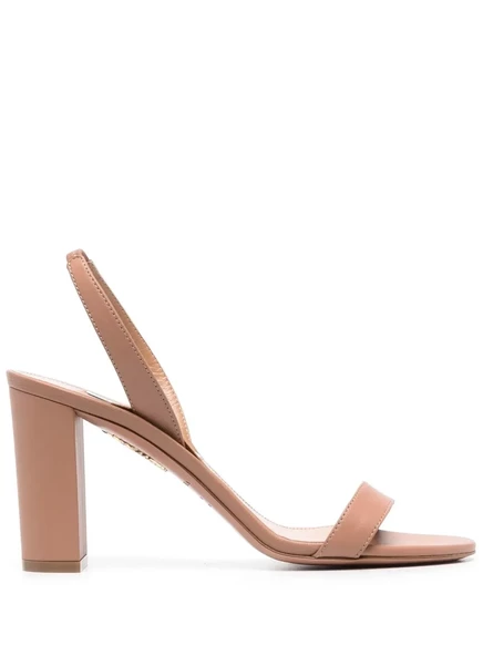 Женские босоножки Aquazzura 90 мм, кожаные, пудровые