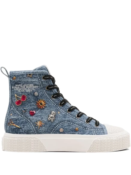 Женские высокие кеды Marc Jacobs джинсовые, синие