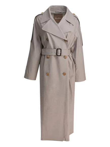 Двубортный тренч Max Mara с поясом neutrals