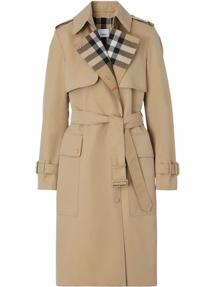 Женский тренч Burberry Check Lapel, коричневый