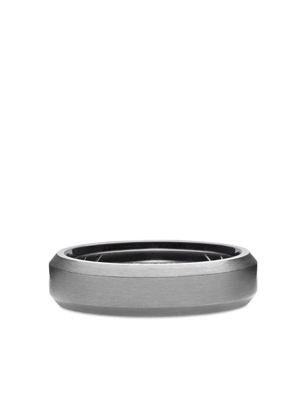 Мужское кольцо David Yurman Beveled 6 мм титан, серебристое