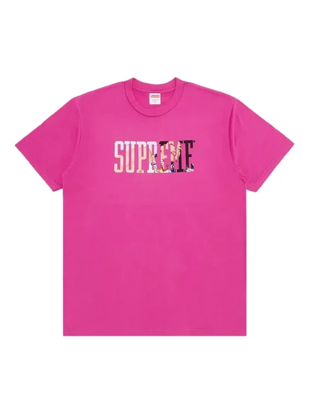 Футболка Supreme Tera Patrick collegiate с фотопечатью pink