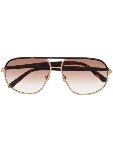 Мужские солнцезащитные очки TOM FORD Eyewear пилот, коричнево-золотистые