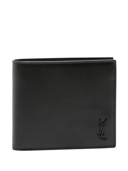 Мужской кошелек Saint Laurent Tiny Cassandre East/West, черный