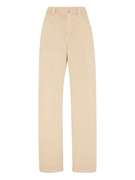 Женские прямые джинсы Brunello Cucinelli, бисквитные