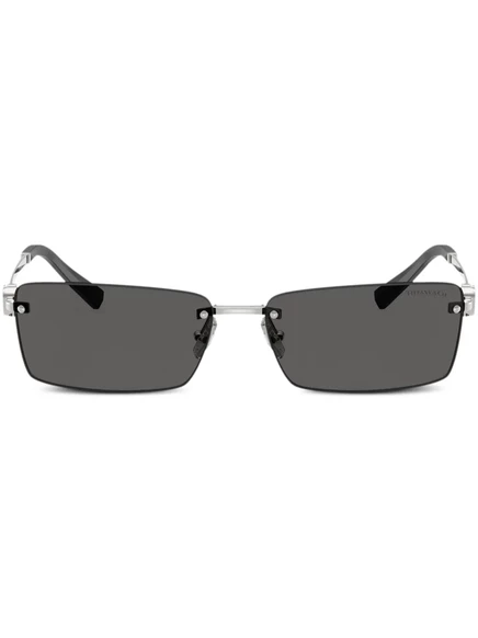 Солнцезащитные очки Tiffany & Co Eyewear в прямоугольной оправе, серебристые