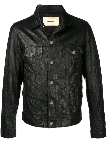 Мужская кожаная куртка Zadig & Voltaire Base, черная