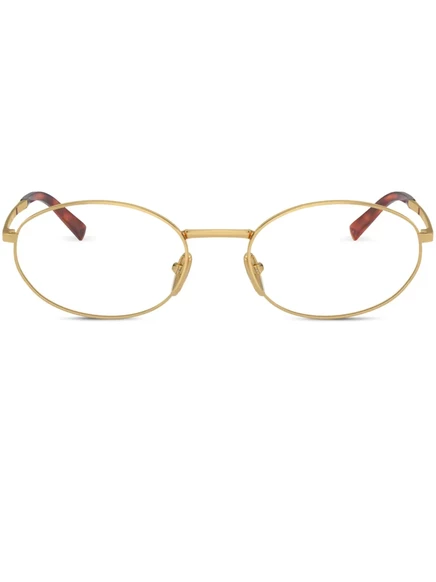 Женские очки Prada Eyewear овальная металлическая, золотистые