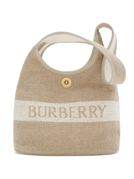 Маленькая холщовая сумка через плечо с логотипом Burberry neutrals