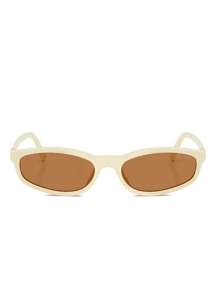 Солнцезащитные очки в овальной оправе Miu Miu Eyewear white