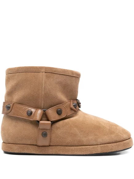 Ботинки Balenciaga на аляске с заклепками и ремешками brown
