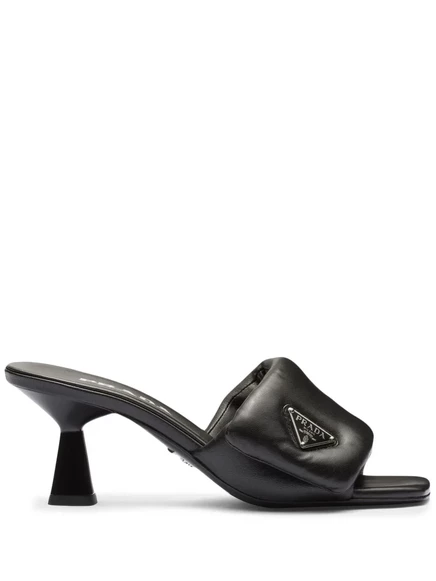 Мягкие сандалии Prada из кожи наппа толщиной 65 мм black