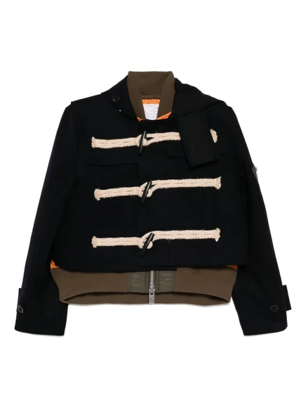 Женская шерстяная куртка Sacai, синяя