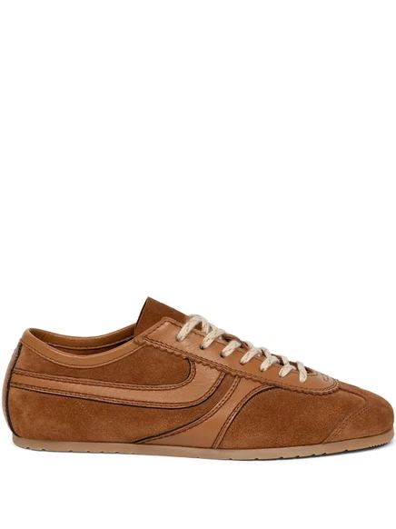 Кроссовки из замши и кожи DRIES VAN NOTEN brown