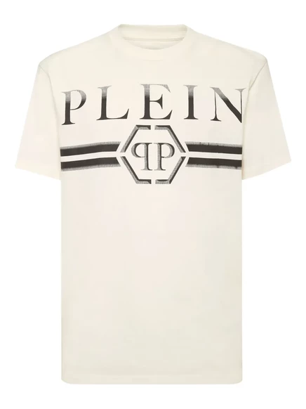 Мужская футболка Philipp Plein с логотипом, кремовая