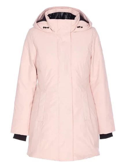 Парка с капюшоном и подкладкой из канадской гусиной кожи pink