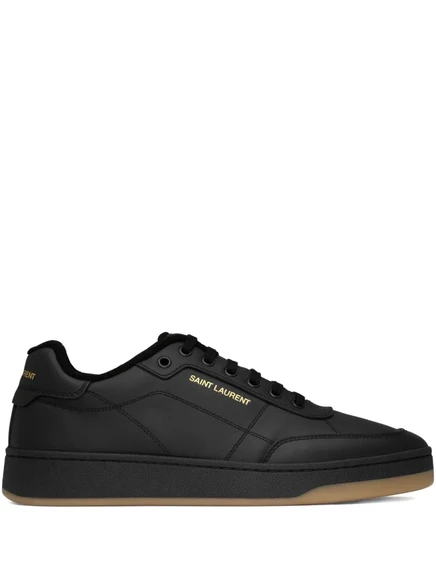 Кожаные кроссовки с логотипом Saint Laurent SL/61 black
