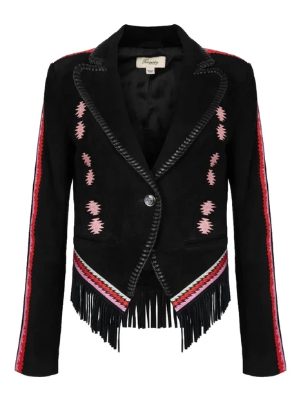 Женский пиджак Temperley Zola, замшевый, чёрный