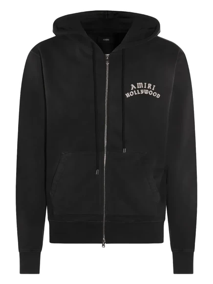 Толстовка с капюшоном на молнии AMIRI, украшенная голливудским принтом 001 faded black