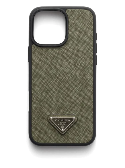 Текстурированный чехол для iPhone 16 Pro Max от Prada green