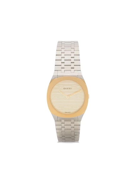 Часы Gucci 25H 38 мм, позолоченные