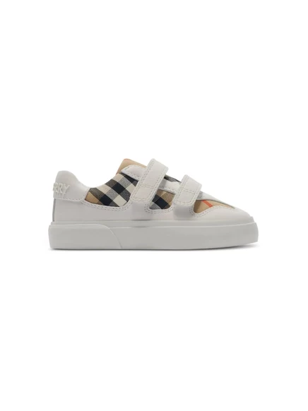 Детские кроссовки Burberry Kids Check кожаные, белые