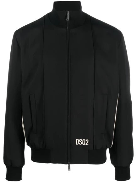 Мужской бомбер DSquared2 с полосой, черный