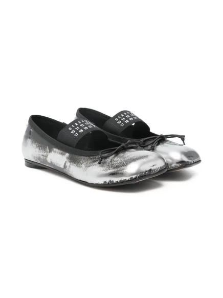 Детские балетки MM6 Maison Margiela Kids с лентой, черные