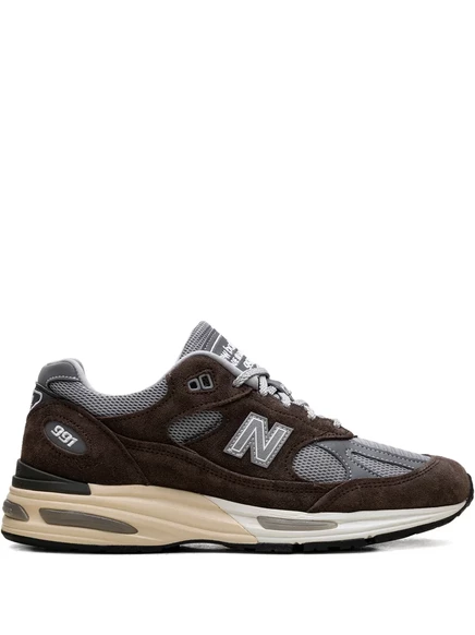 Кроссовки New Balance 991v2 с нашивкой логотипа, коричневые