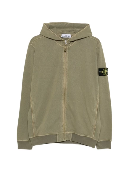 Мужская толстовка Stone Island на молнии, зеленая