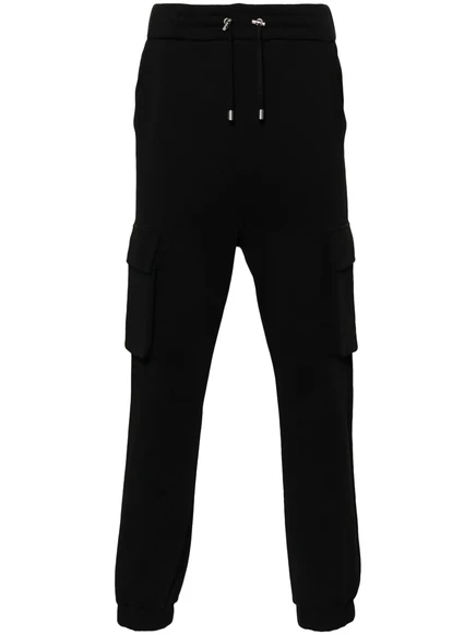 Мужские хлопковые штаны Balmain с логотипом, черные