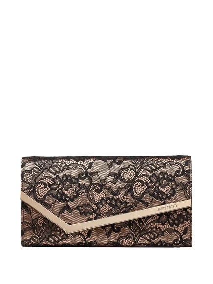 Женский клатч Jimmy Choo Emmie кружевной, черный