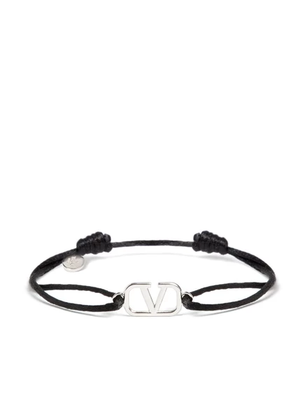 Мужской браслет Valentino Garavani VLogo Signature на шнуре, черный