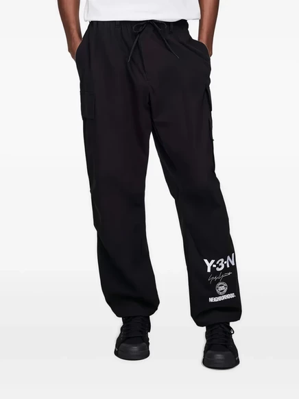 Мужские брюки Y-3 x Neighborhood карго с логотипом, черные