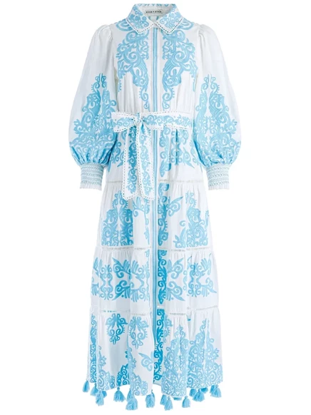 Женское платье Alice & Olivia Shira с вышивкой, белое