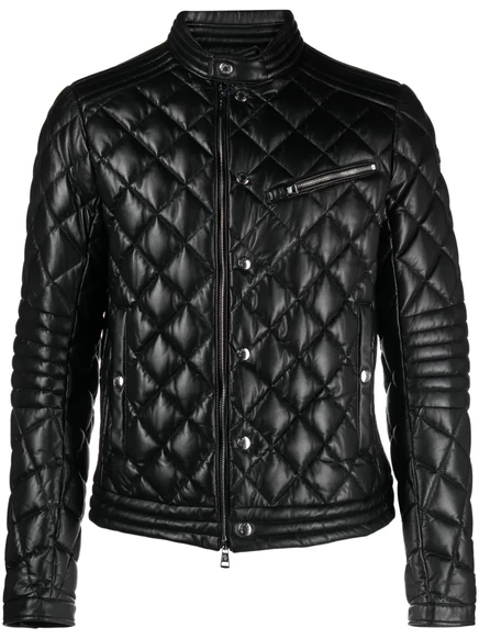 Мужская кожаная куртка Moncler Zancara, черная