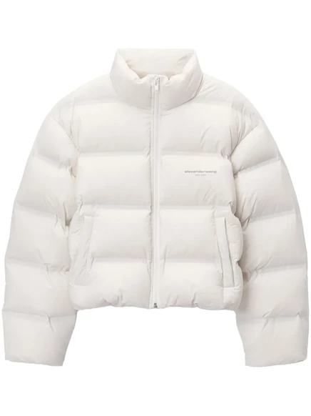 Женский укороченный пуховик Alexander Wang, белый