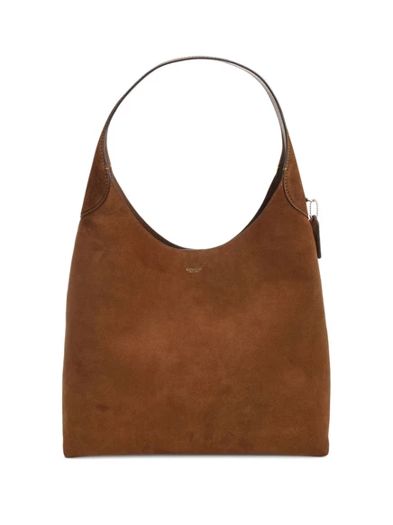 Женская сумка Coach Brooklyn 39 из замши, коричневая