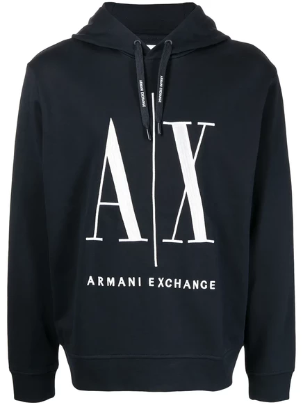 Мужское худи Armani Exchange с логотипом, синее