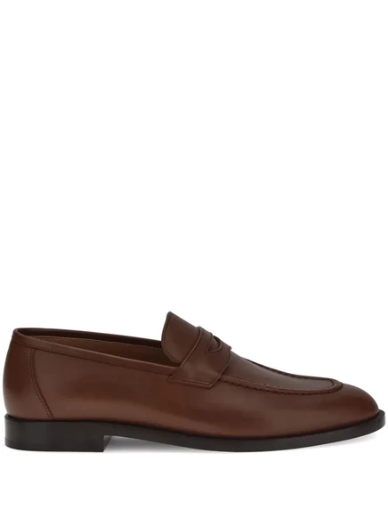 Женские лоферы Loro Piana с мокасинной строчкой, коричневые