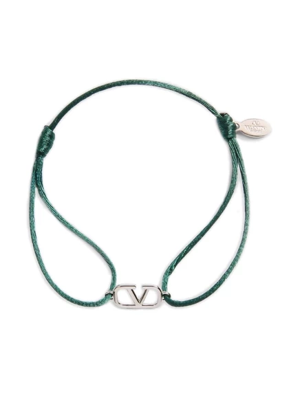Мужской шнурковой браслет Valentino Garavani VLogo Signature, зеленый