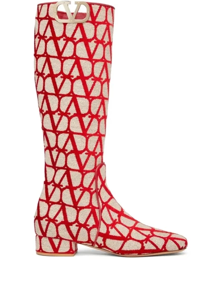Женские сапоги Valentino Garavani VLogo Type, бежевые