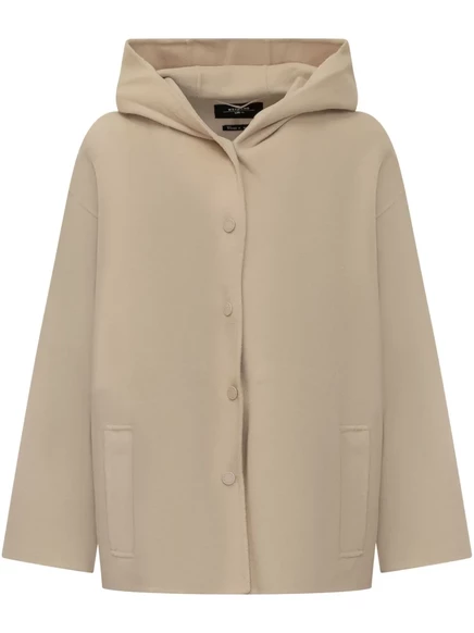 Женское пальто Weekend Max Mara шерстяное с капюшоном, бежевое